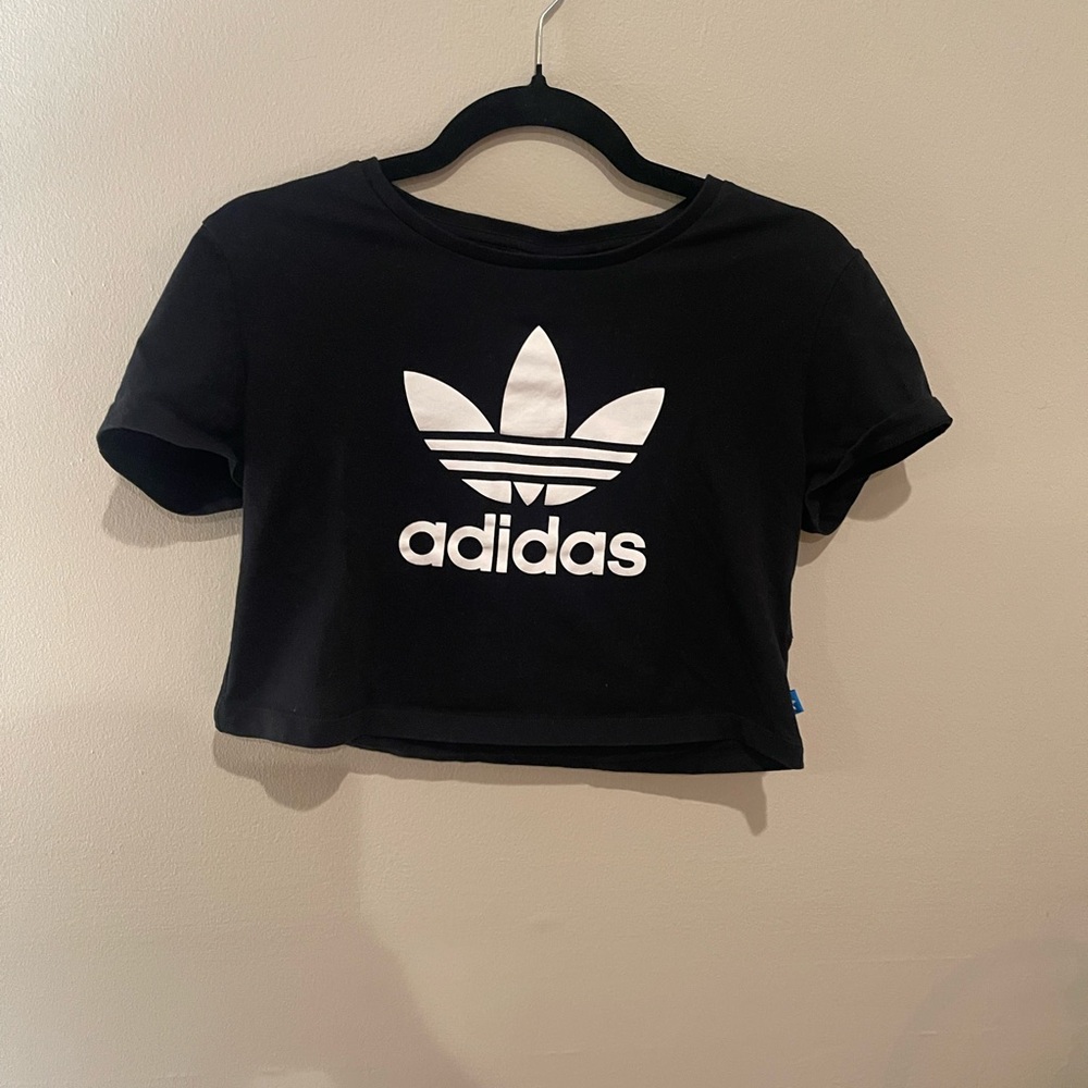 Adidas Black and White Athletic Crop Top